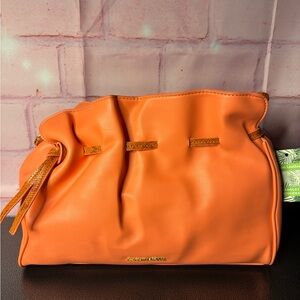 Badgley Mischka Coral Drawstring Leather Shoulder Bag